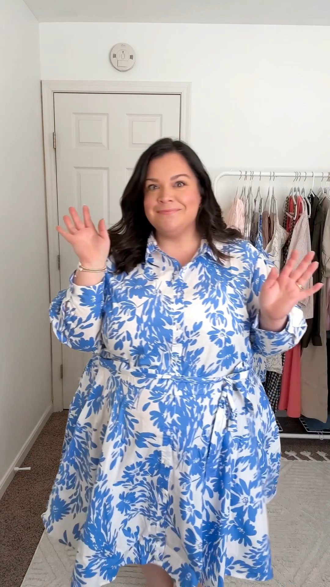 One of my favorite dresses
I've tried on in a long time. I'm in a 3X but it's big and spot so I could probably wear 2X. It's from target and I absolutely love the blue and floral white color....