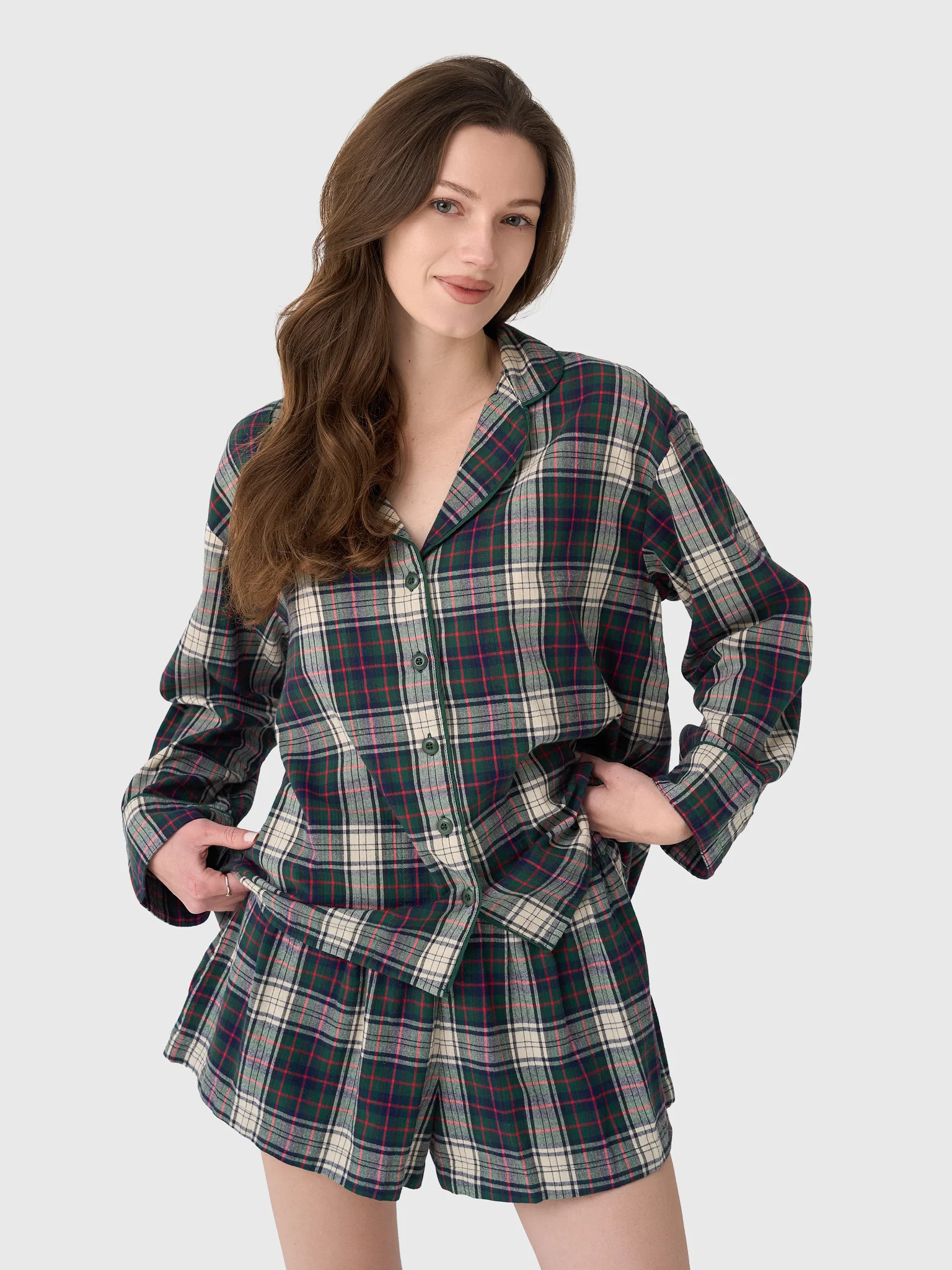 THE GREAT
                      
                     Women's The Flannel Pajama	Top | Saint Bernard