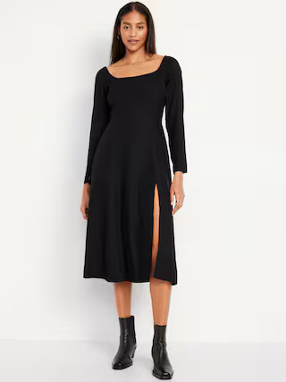Fit &amp;amp; Flare Crepe Dress | Old Navy (US)
