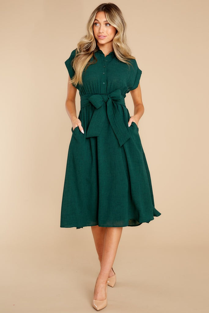 When You Arrive Emerald Midi Dress | Red Dress 