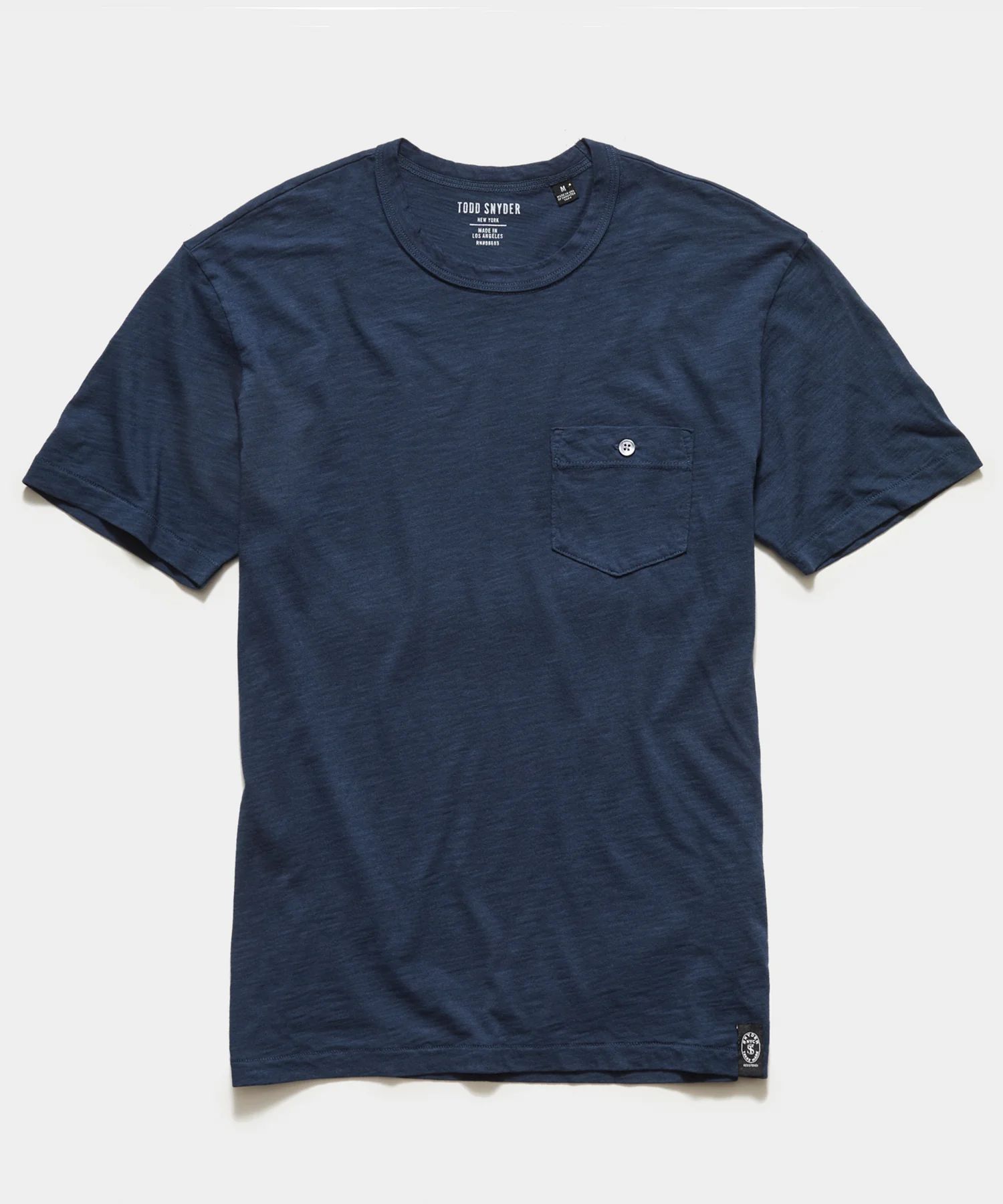 Made in L.A. Homespun Slub Pocket T-Shirt in Original Navy | Todd Snyder