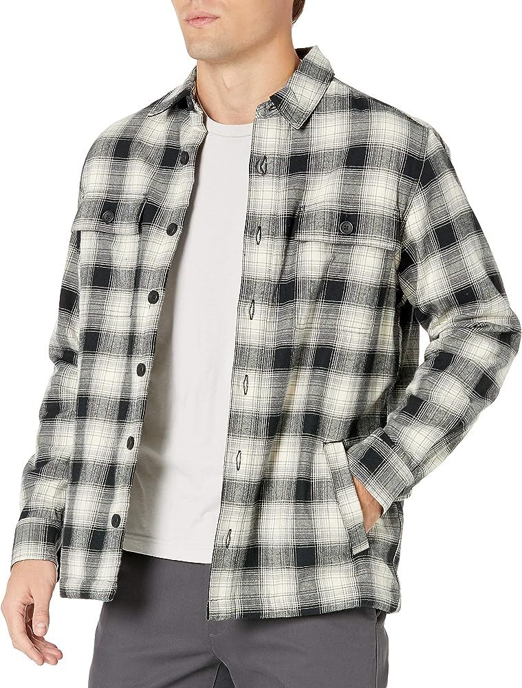 Amazon Brand - Goodthreads Men's Sherpa Lined Long-Sleeve Flannel Shirt Jacket | Amazon (US)