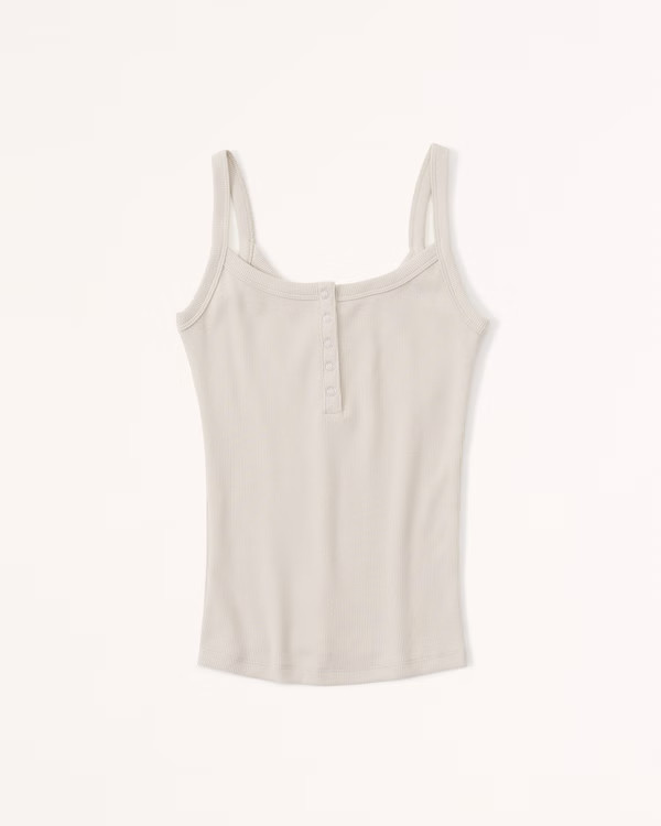 Essential Rib Tuckable Henley Tank | Abercrombie & Fitch (US)