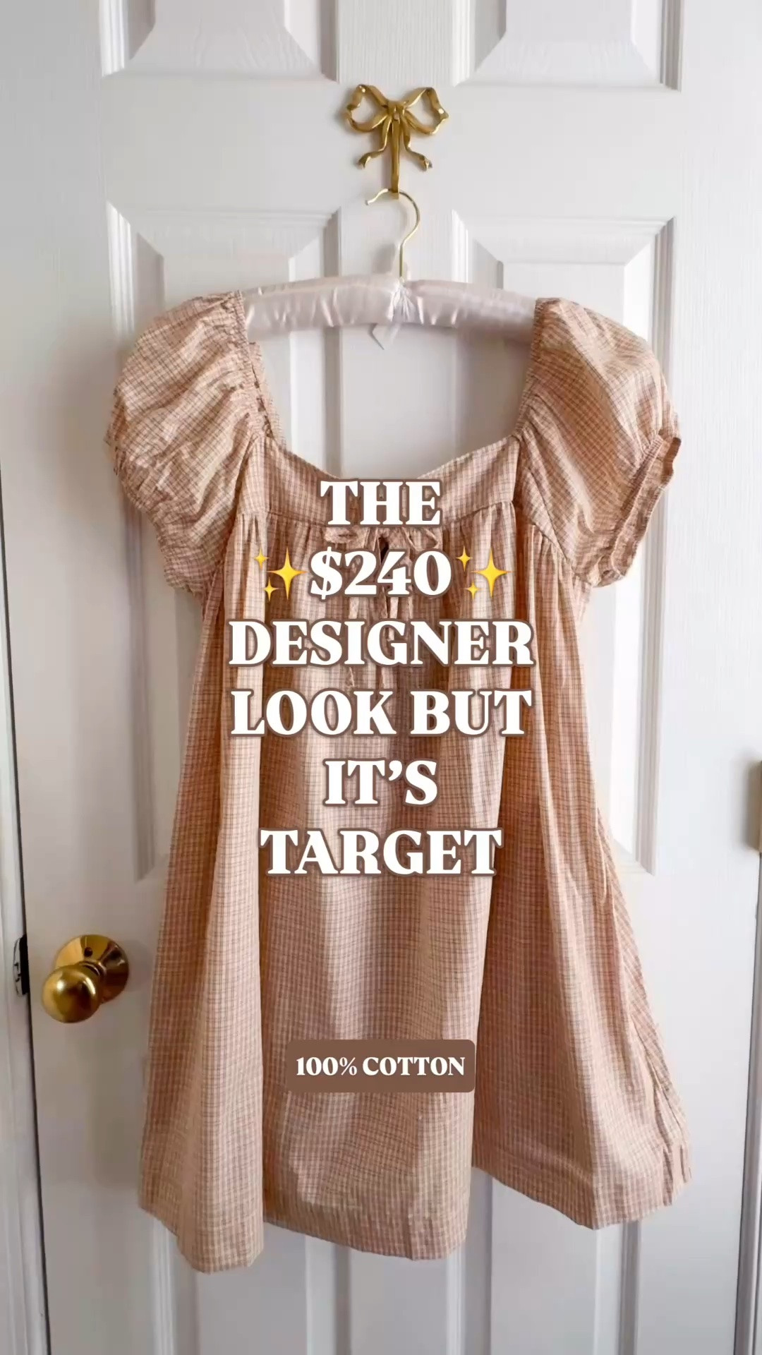 Faithfull Serafina Mini Dress look for less | Target brown gingham dress | cotton mini dress | fall transition dress | teacher outfit

The $240 Faithfull Serafina look just landed at Target.

The brown micro gingham, square neckline, center front tie, short puff sleeves, gathered bodice, and relaxed babydoll mini silhouette give this the same romantic Faithfull vacation dress feeling without the $240 receipt.

It is 95% cotton with 5% recycled cotton, fully lined in rayon, finished with side pockets, and cut to a 34 inch mini length. The warm brown and cream color story works for late summer now, then moves directly into early fall and back to school dressing.

Wear it now with leather sandals, raffia slides, white sneakers, pearl studs, or gold hoops. Take it into fall with ballet flats, loafers, ankle boots, a cardigan, or a lightweight jacket.

This covers teacher outfits, back to school outfits, casual work outfits, classroom dresses, school pickup, brunch, farmers markets, family photos, date nights, lake weekends, coastal trips, late summer dinners, and early fall weekends.

Faithfull the Brand look for less, Faithfull Serafina Mini Dress look for less, Target designer look for less, Target fashion finds, Target new arrivals, Target dress, Target style, brown gingham dress, gingham mini dress, cotton mini dress, square neck dress, puff sleeve dress, tie front dress, babydoll mini dress, romantic mini dress, dress with pockets, late summer dress, fall transition dress, early fall dress, teacher dress, teacher outfit ideas, back to school teacher outfits, classroom outfit, casual work dress, preppy fall outfit, European summer dress, designer dress look for less

#LTKFindsUnder50 #TargetFinds #TargetStyle #FaithfullTheBrand #LookForLess #TeacherOutfit #FallTransition #PreppyStyle #CottonDress #GoingViral @Target

#LTKSeasonal #LTKWorkwear #LTKPetite