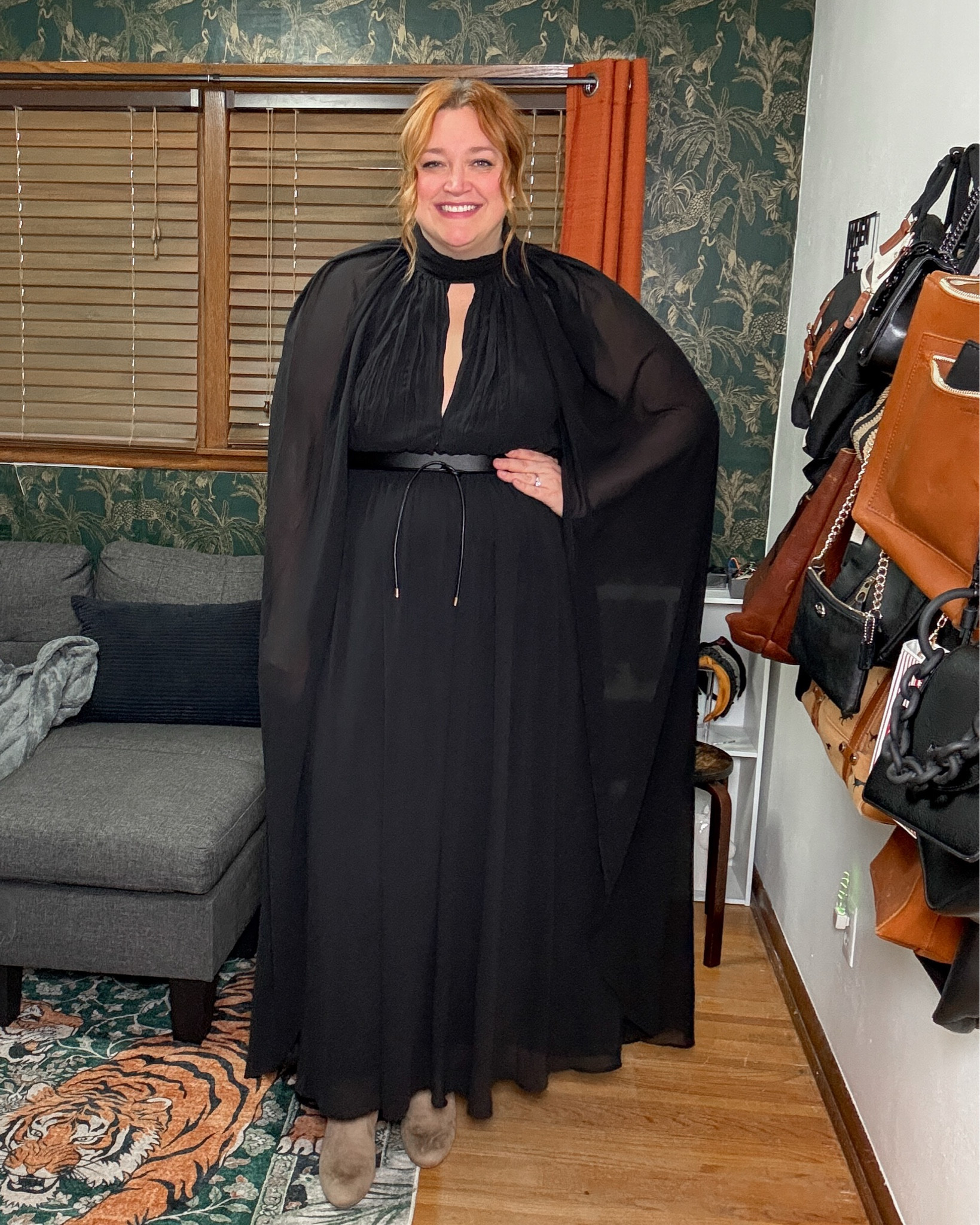 I’ve always wanted a cape dress. She’s beautiful!

I did use a MicroStitch gun to close the cleavage a bit since my chest is small for a US 18 body.

#LTKPlusSize #LTKTall #LTKMidsize