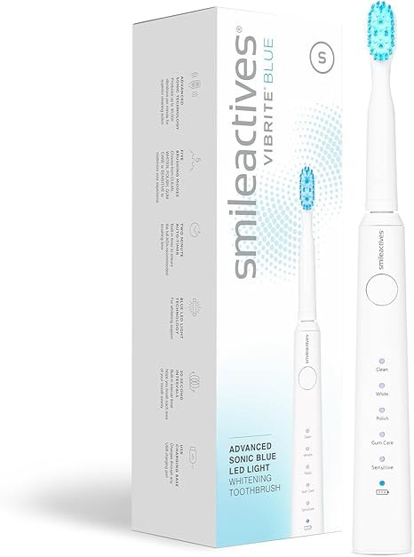 Smileactives Vibrite Sonic Power Electric Toothbrush, Teeth Whitening & Gum Care, Blue LED Light ... | Amazon (US)