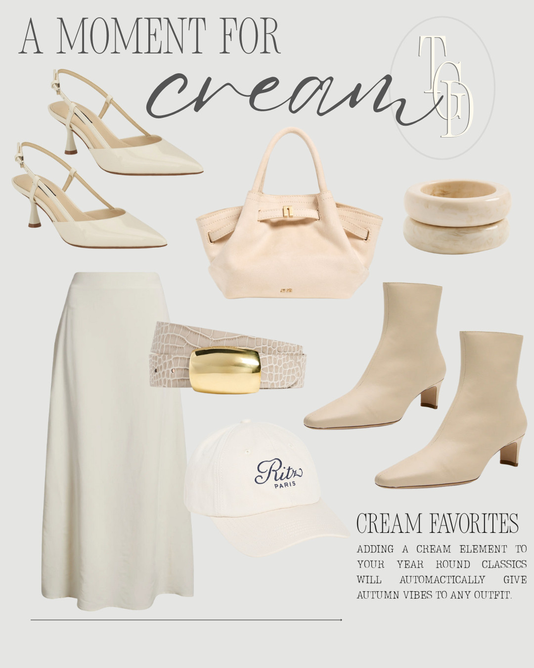 Cream adds a touch of lightness to fall style while keeping things cozy and refined. From soft sweaters to classic belts and timeless accessories, these cream pieces bring an effortless elegance that pairs beautifully with every shade in your fall wardrobe. 

 #LTKSeasonal #LTKShoeCrush #LTKItBag