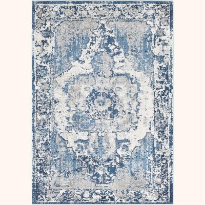 Livabliss Chelsea 5'3"x7'3" Rectangle Woven Indoor Area Rugs Navy/Dark Blue | Target