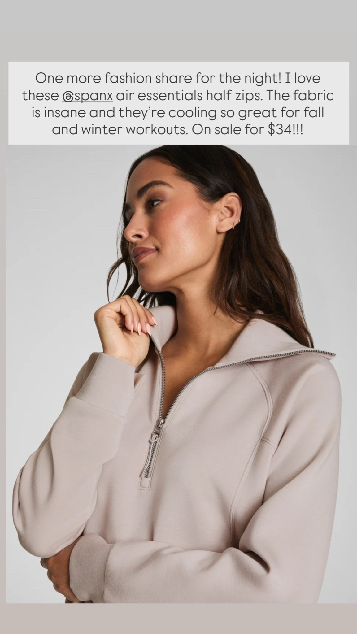 One more fashion share for the night! I love these @spanx air essentials half zips. The fabric is insane and they’re cooling so great for fall and winter workouts. On sale for $34!!!

#LTKSaleAlert #LTKootd #LTKActive