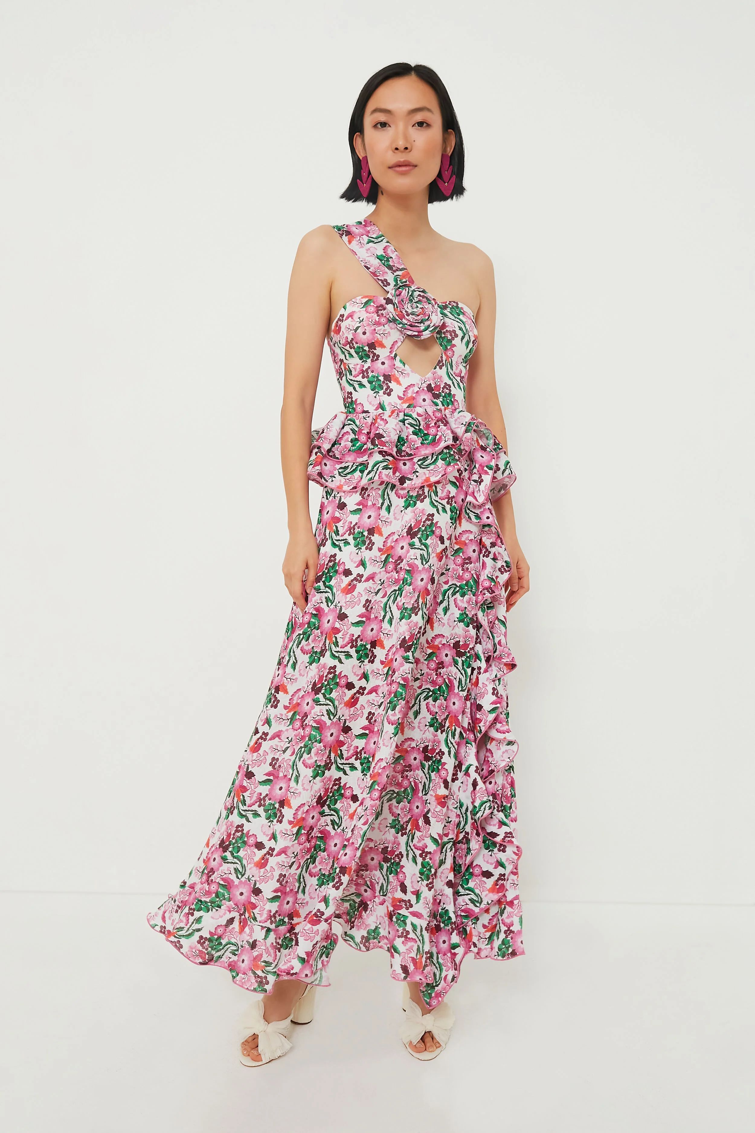 Pink Floral Linen Maxi Dress | Tuckernuck (US)