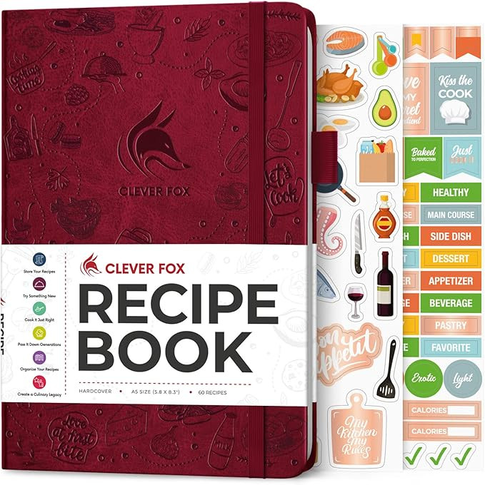 Clever Fox Recipe Book - Make Your Own Family Cookbook & Blank Recipe Notebook Organizer, Empty C... | Amazon (US)