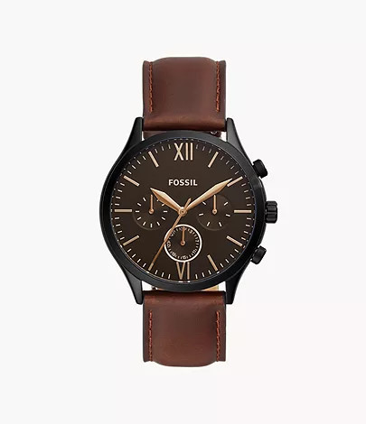 Fenmore Multifunction Brown Leather Watch | Fossil (US)