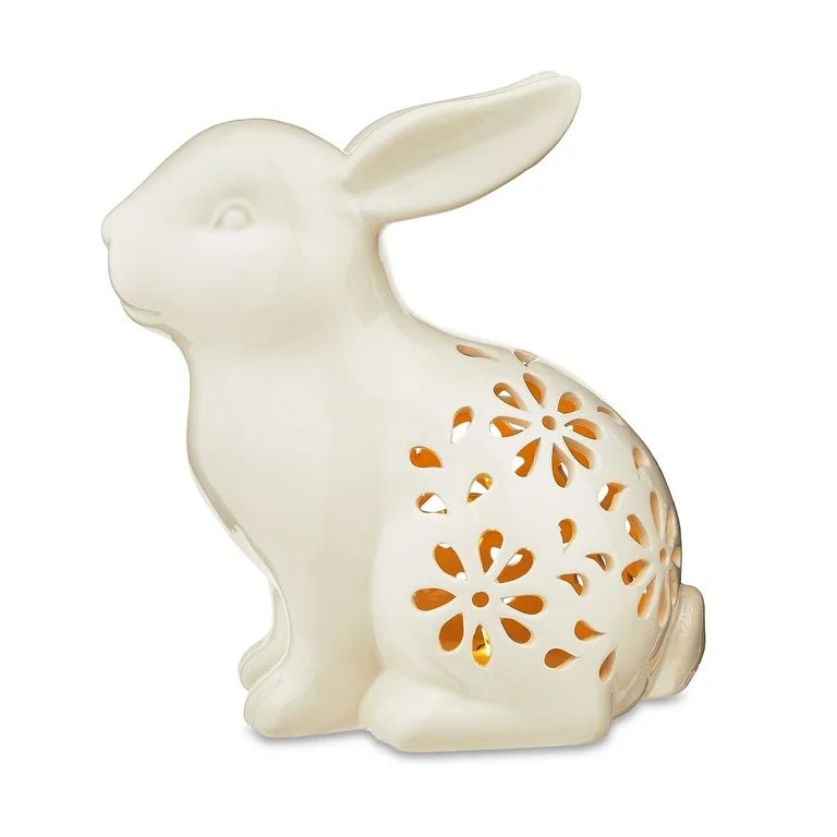 Easter White Ceramic Bunny LED Decor, by Way To Celebrate | Walmart (US)