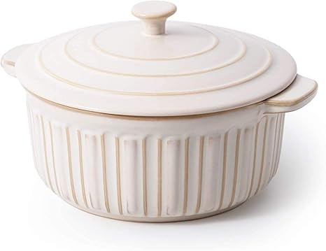 FE Casserole Dish, Ceramic Rome Pillar Bakeware with Cover, 1.7 Quart Baking Dish with Reaction G... | Amazon (US)