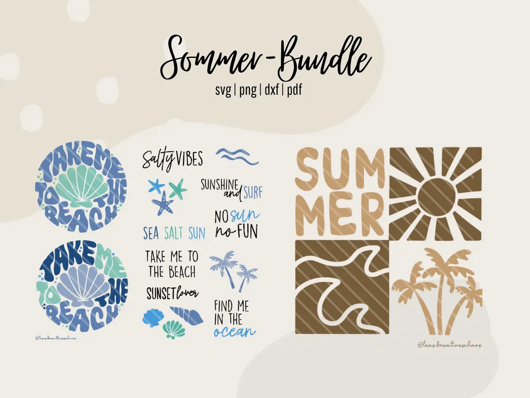 Plotterdatei Summer Sommer Beach Muschel Strand svg dxf Plotter Laser - Etsy.de | Etsy (US)