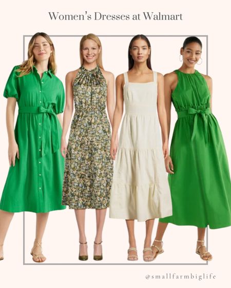 Women’s dresses at Walmart. Wedding guest dress. Spring dress. Summer dress. Graduation dress. Satin halter midi dress. Sleeveless denim midi dress. Midi shirt dress with puff sleeves. Pleated poplin halter dress with tie belt  

#LTKstyletip #LTKfindsunder50 #LTKover40