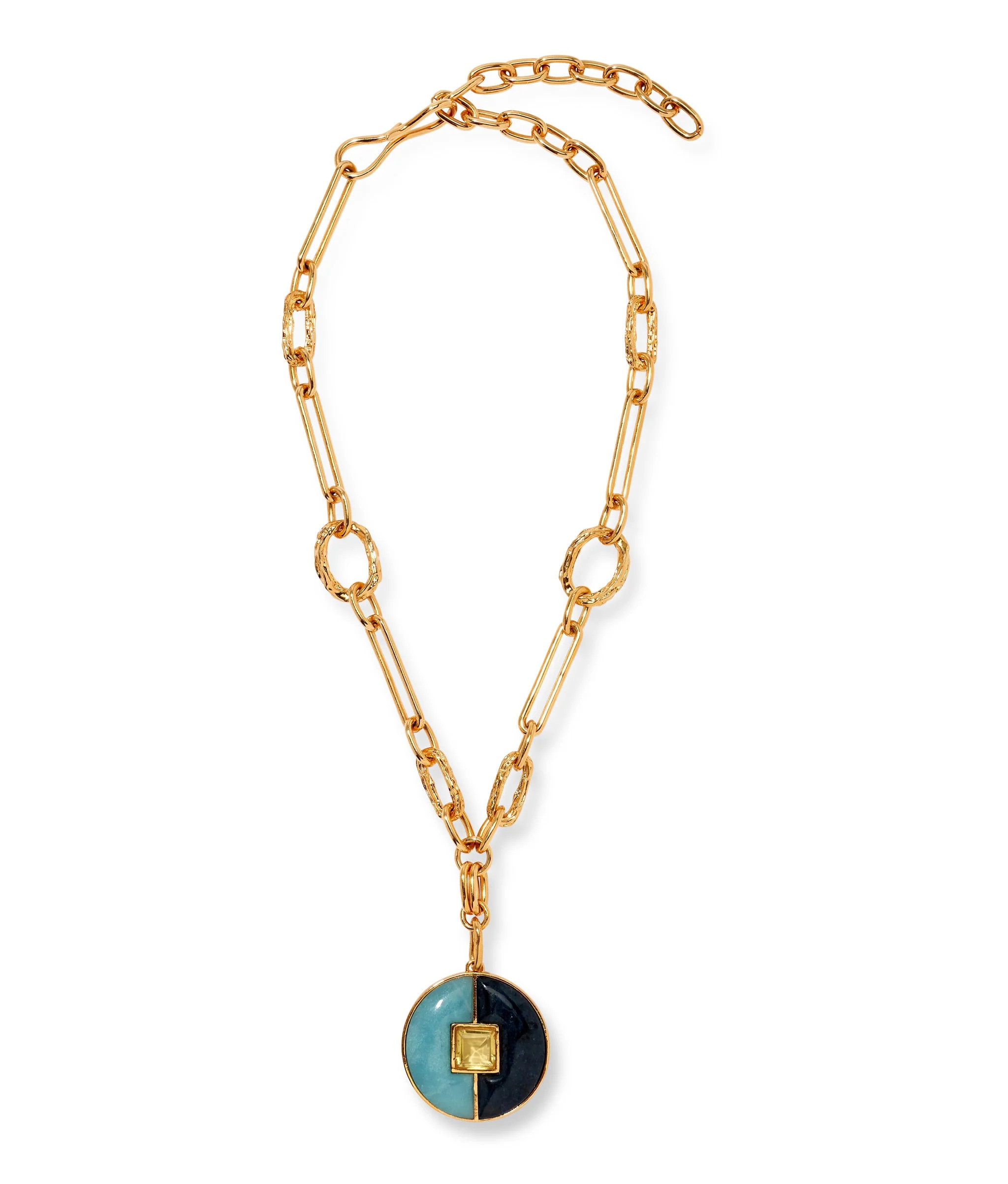 Porto Medallion Necklace in Blue Jasmine | Larroude