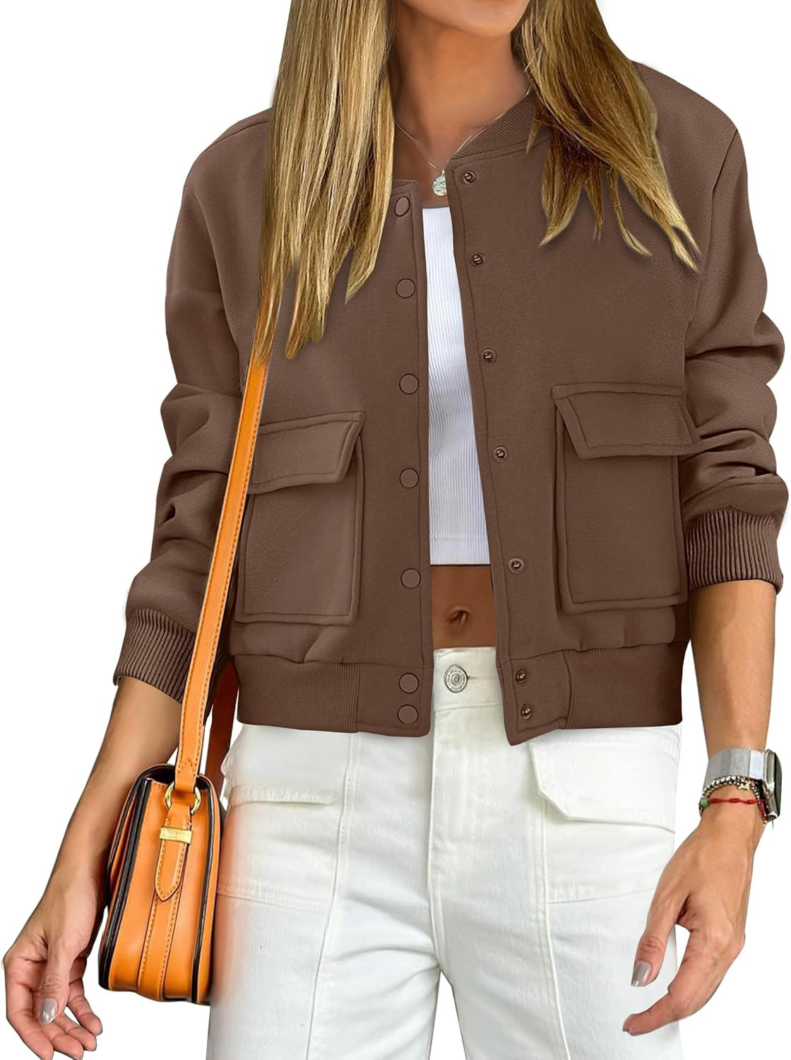 ANRABESS Women Cropped Bomber Jacket 2026 Fashion Casual Trendy Varsity Y2k Jackets Fall Outfits | Amazon (US)