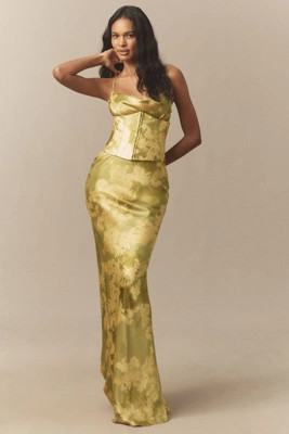 De La Vali Cleodora Silk Corset Maxi Gown | Anthropologie (US)