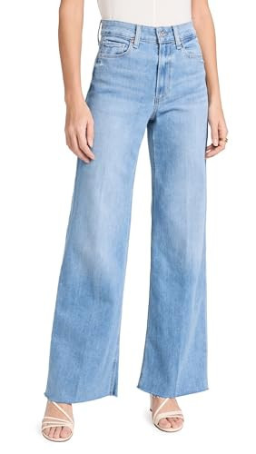 PAIGE Women's Anessa 31" Jeans with Raw Hem, Helena, Blue, 31 | Amazon (US)