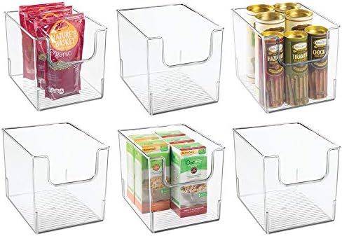 Amazon.com: mDesign Plastic Open Front Food Storage Bin for Kitchen Cabinet, Pantry, Shelf, Fridg... | Amazon (US)