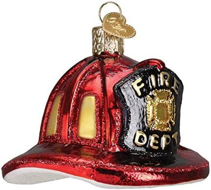 Old World Christmas Ornaments: Fireman's Helmet Glass Blown Ornaments for Christmas Tree (32225) | Amazon (US)