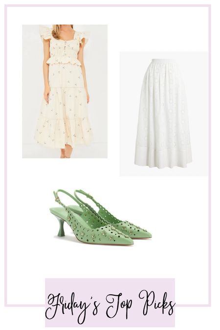 Fridays top picks. Spring outfit. Evening shoes. Wedding guest shoes. White eyelet skirt 
.
.
.
… #ltkwedding #ltkparties #ltksalealert 

#LTKstyletip #LTKshoecrush #LTKtravel