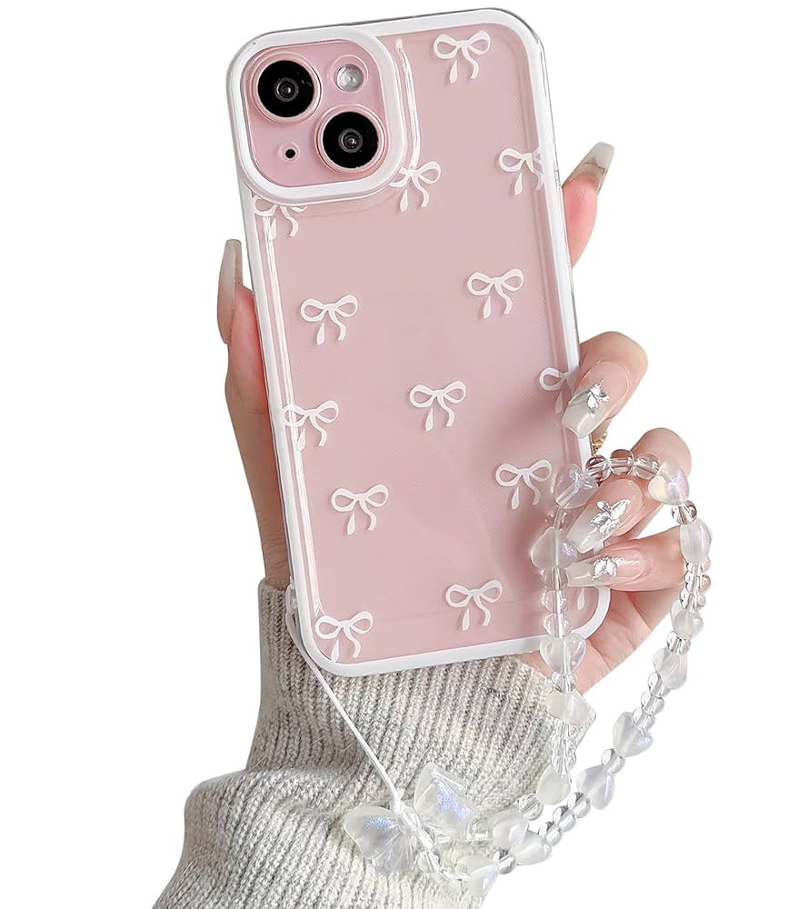 NITITOP Compatible with iPhone 15 Case Cute Clear Durable Ribbon Bow Knot Pattern for Girls Women... | Amazon (US)