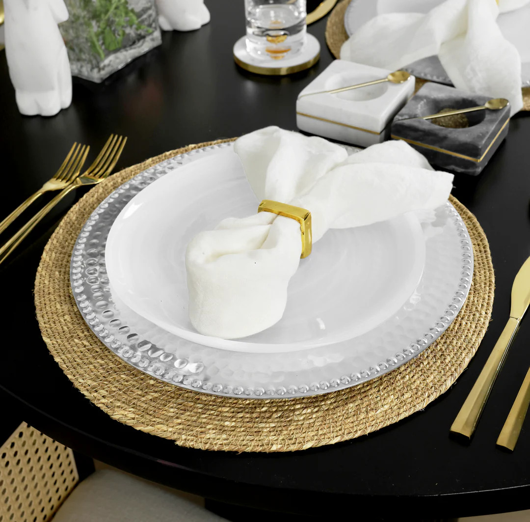 Silver Hammered Charger Set | Modern Locke