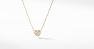 Heart Pendant Necklace in 18K Yellow Gold with Pavé Diamonds | David Yurman