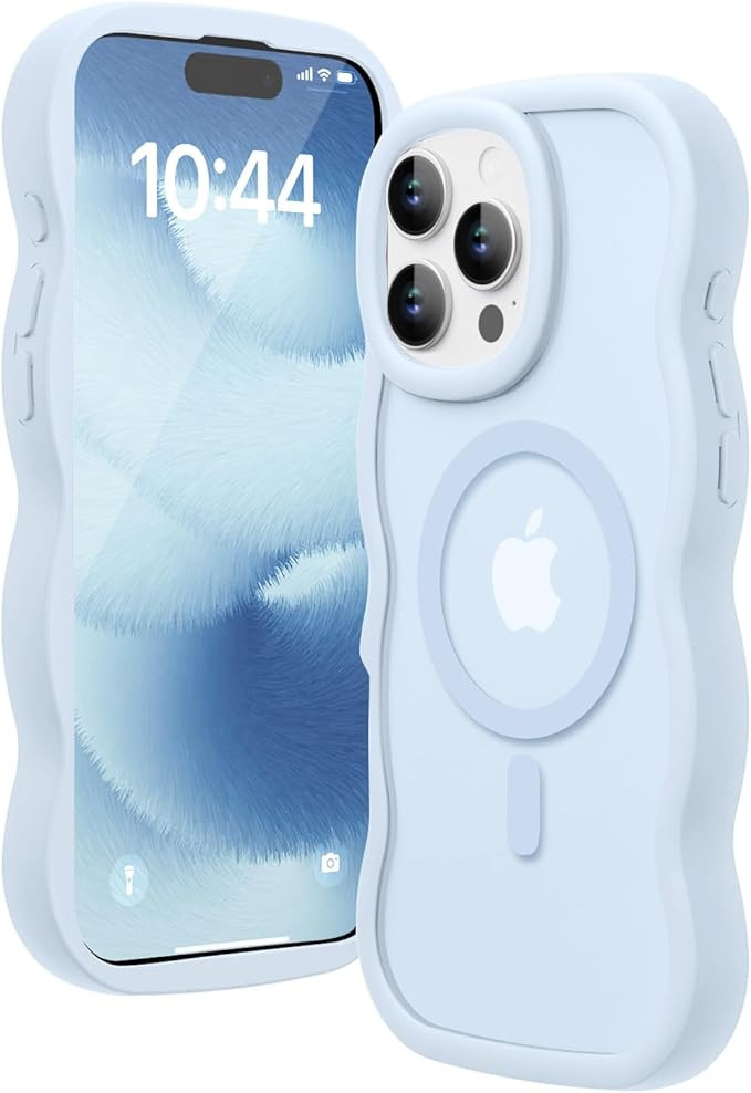 Magnetic for iPhone 16 Pro Case, Compatible with Magsafe Wavy Frame Cute Translucent Matte Hard B... | Amazon (US)