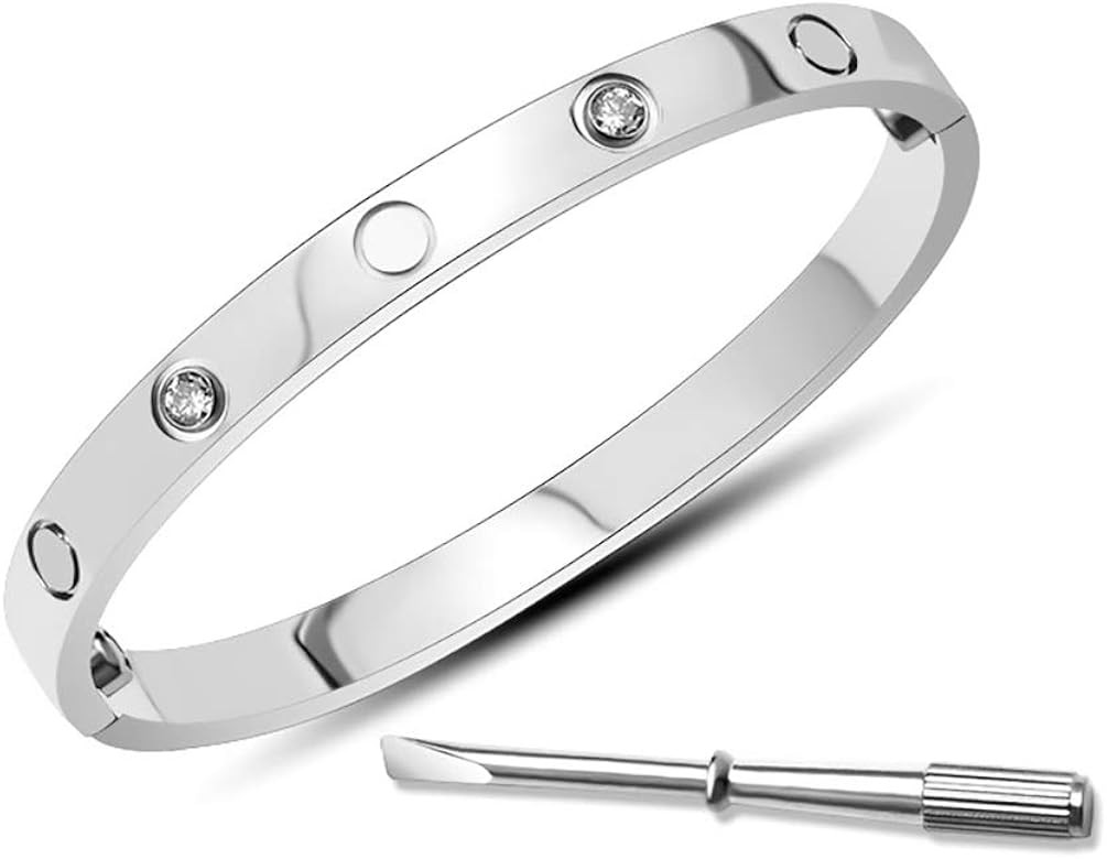 Eternal Love Bracelet Screw Couples Bangle Bracelet with Screwdriver Personalized Engraved Chris... | Amazon (US)