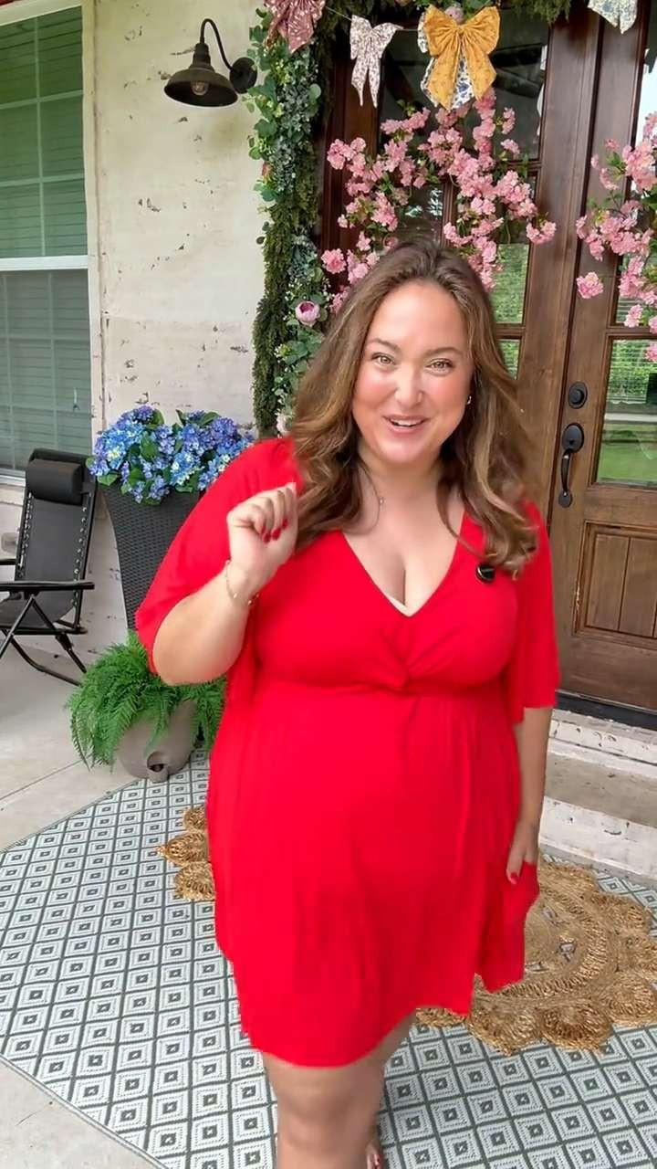 Womens Plus Size Dress with Built in Quick Slip Short V Neck Flutter Sleeve Flowy Skirted Romper Skort Dress with Pockets, Summer Casual Midi Dress  

 #LTKootd #LTKPlusSize #LTKBeauty