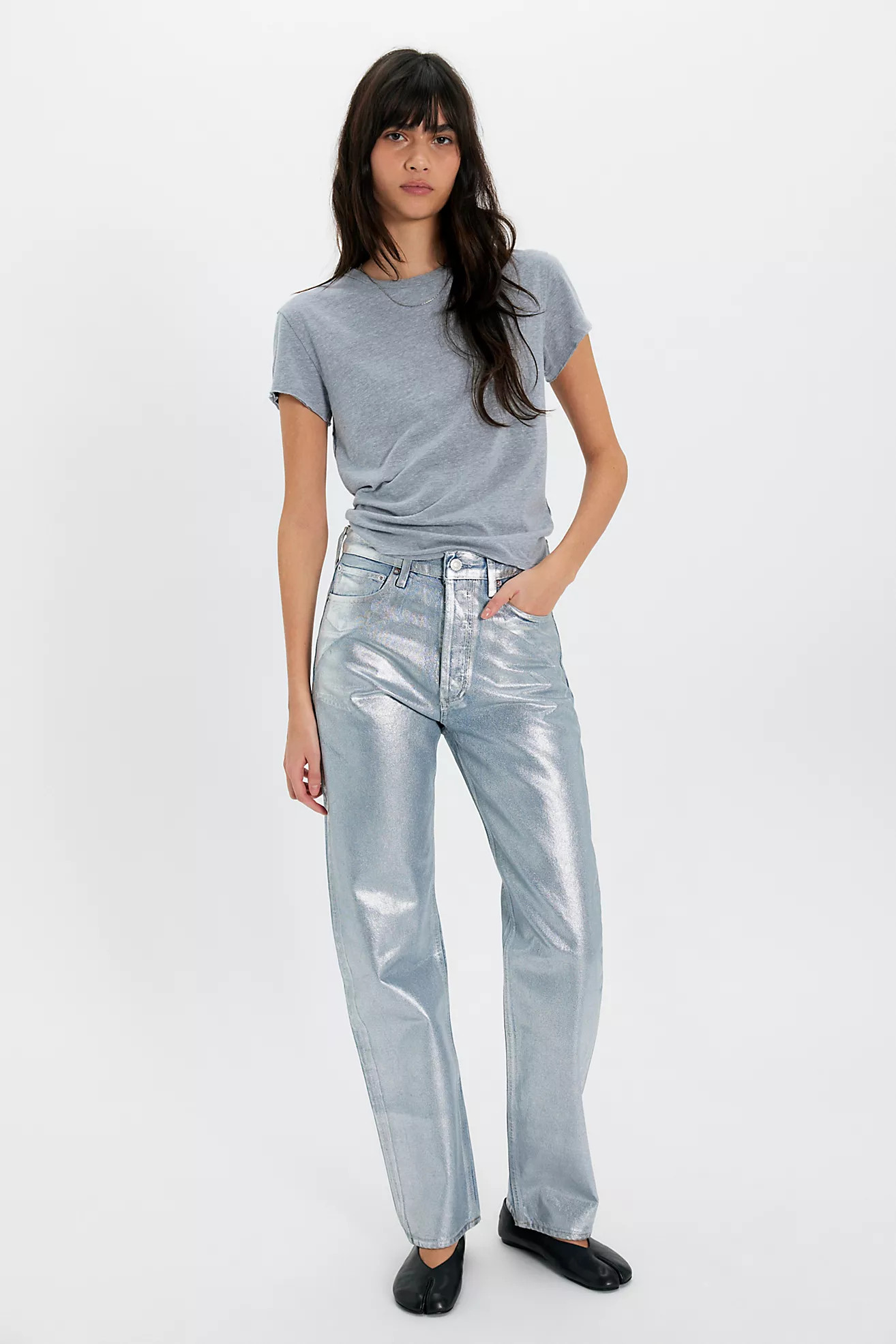 AGOLDE 90s Metallic Jeans | Free People (Global - UK&FR Excluded)