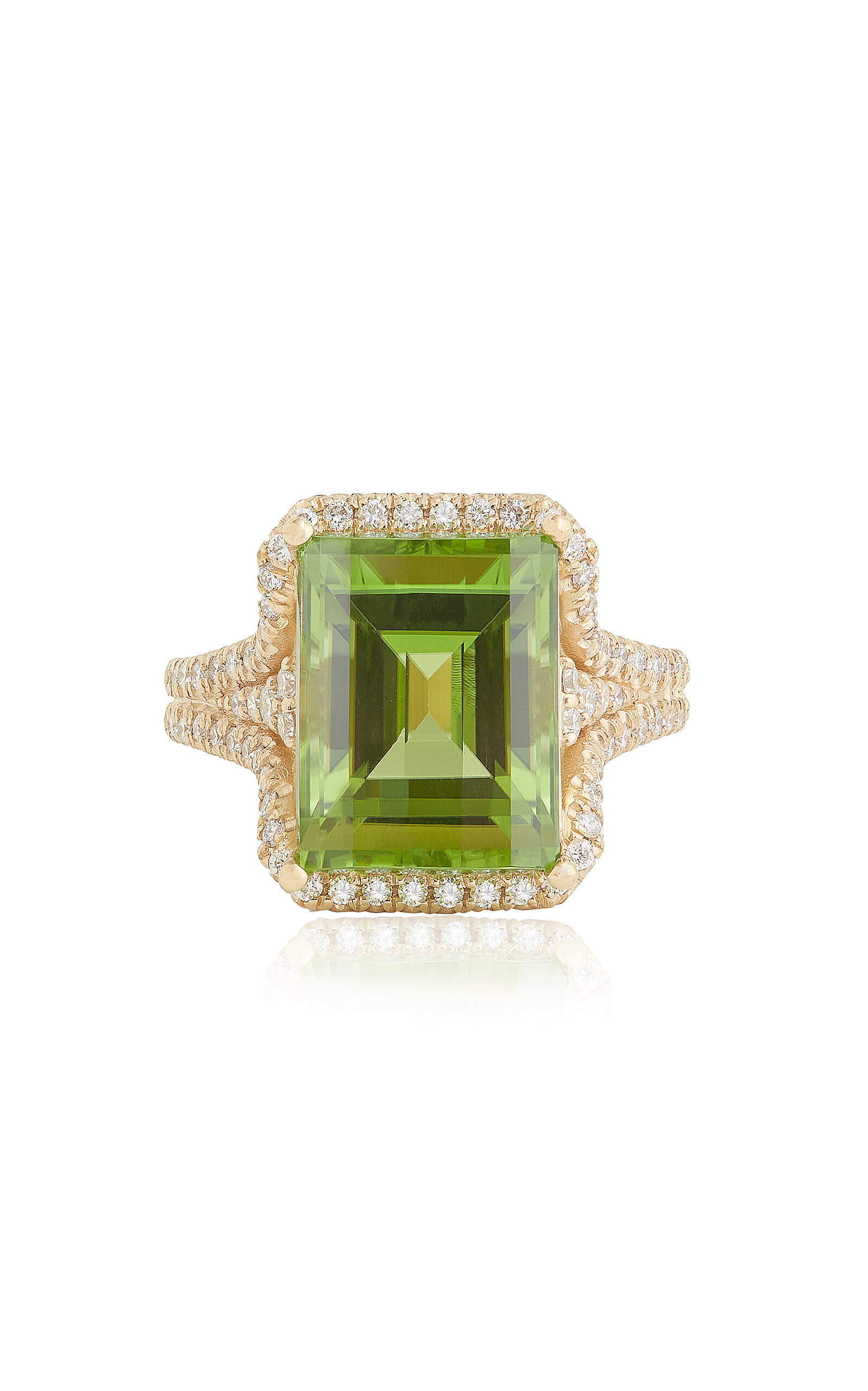 18K Yellow Gold Diamond And Peridot Ring | Moda Operandi (Global)