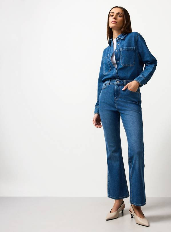 Mid Blue Denim Slim Fit Flares 18S | Tu Clothing