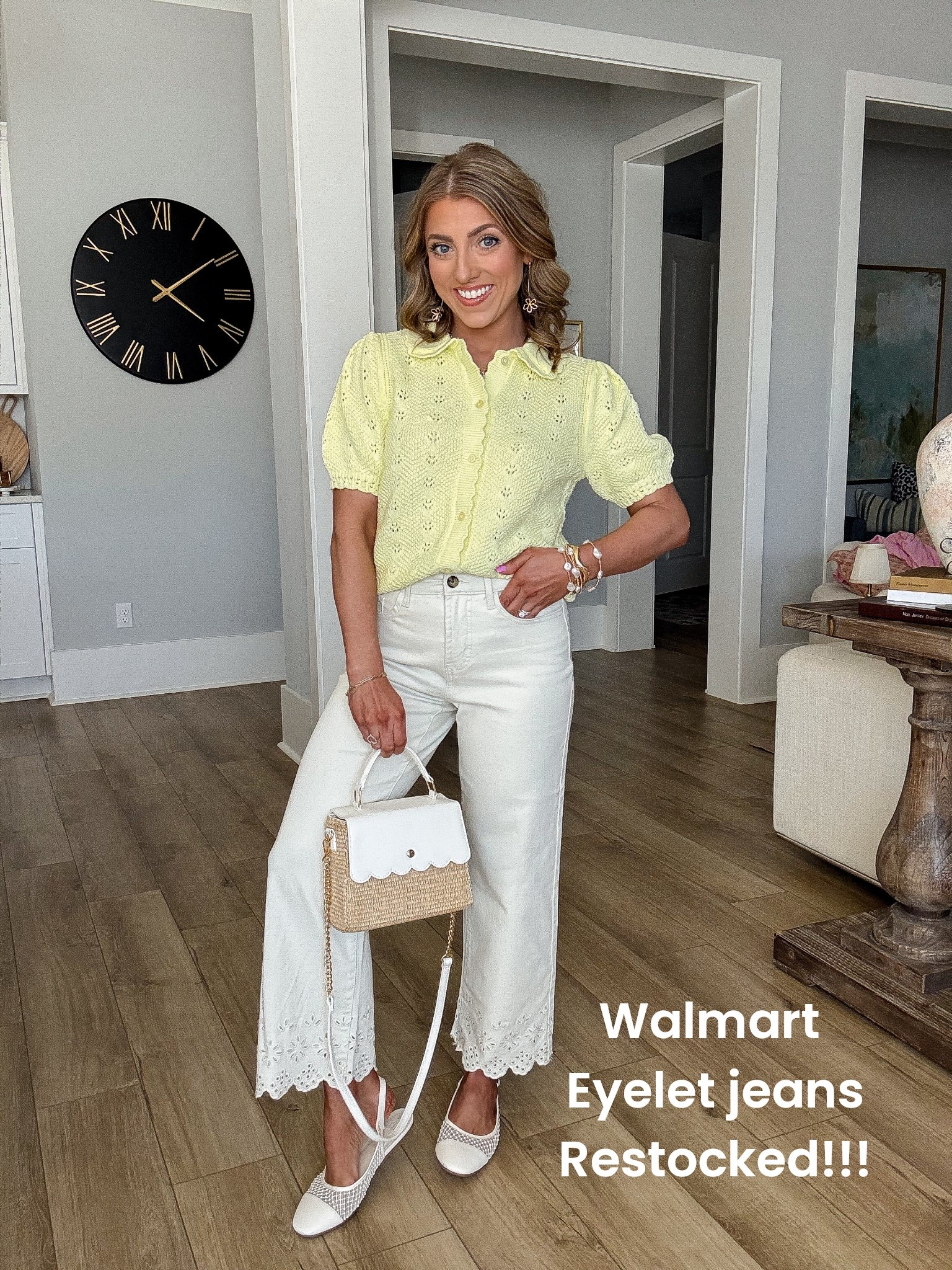 RUN don’t walk 🤍✨ The Walmart ivory eyelet jeans have officially been RESTOCKED and they will not last!!

These are under $30, run true to size, and are honestly some of the CUTEST jeans Walmart has ever released. The scalloped eyelet hem is so feminine and elevated — they look like a boutique or designer pair but at a fraction of the price 🙌

The fit is flattering, the ivory color is perfect for spring and summer, and they pair beautifully with everything from lightweight sweaters to tanks and tees. Dress them up with flats for date night or keep them casual with sneakers for everyday mom life 🤍

If you missed them the first time, this is your sign. Sizes are already moving!

Linked before they sell out again 💕

#walmartfashion #walmartfinds #restockalert #affordablefashion #springdenim #eyeletjeans #walmartstyle #budgetfriendlyfashion #springoutfit #summerstyle

#LTKPetite #LTKSeasonal #LTKgrwm