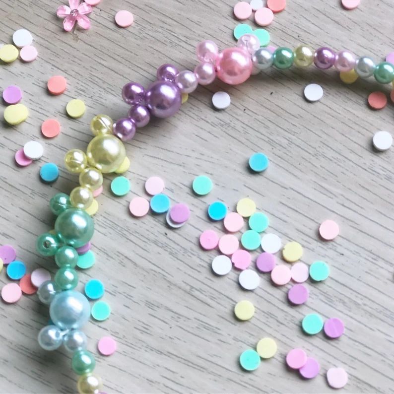 Little Rainbow Mickey Pearls Headband | Etsy | Etsy (US)