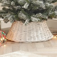 The Winter Workshop - Willow Christmas Tree Skirt Ring - 60cm Round - White | ManoMano UK