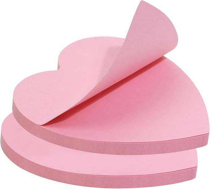 Mini Skater 2 Pack Kraft Paper Sticky Notes Heart Shaped Self-Stick Blank Book Tabs Paper Markers... | Amazon (US)