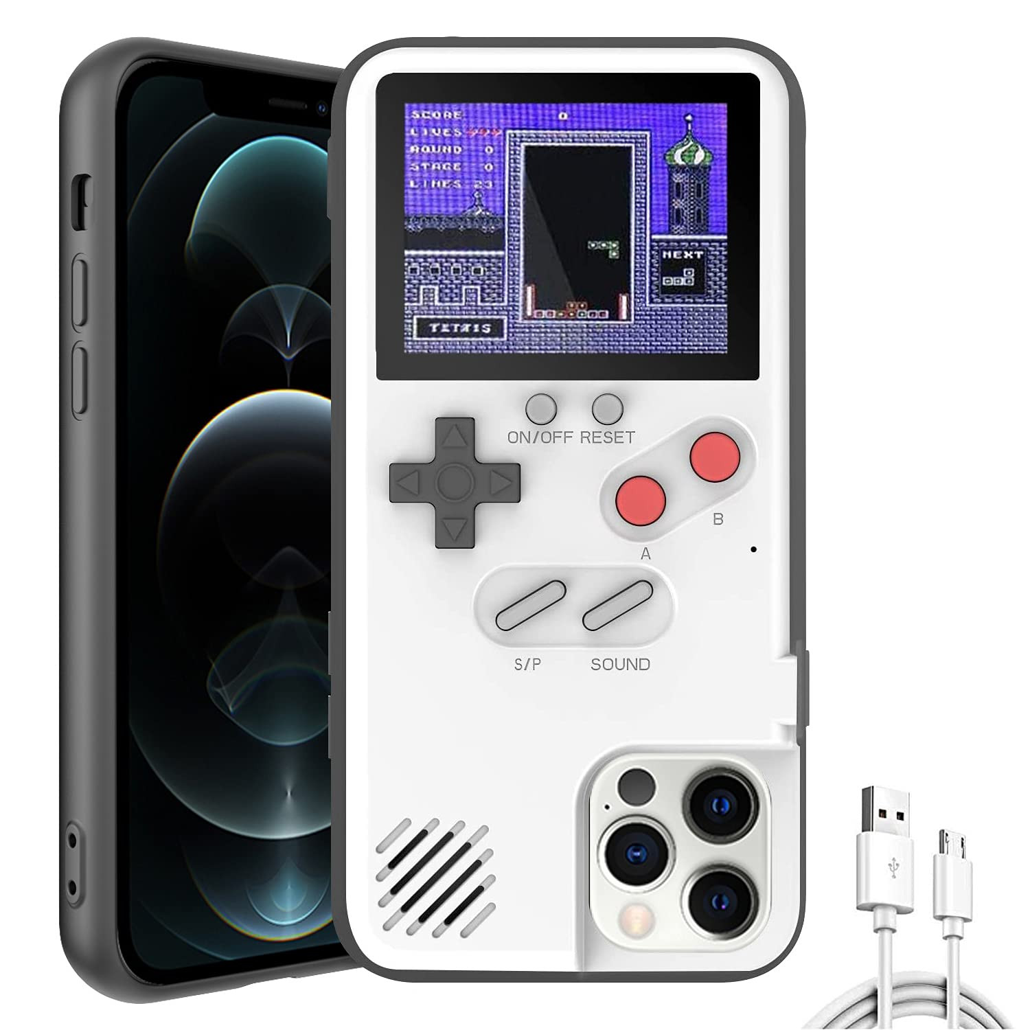 Gameboy Phone Cases, Retro 3D Gameboy Case for iPhone with 36 Small Games, Color Display Shockproof  | Amazon (US)