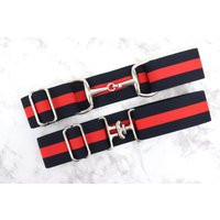 1.5 Inch Elastic Equestrian Belt/Navy Red Stripe | Etsy (US)