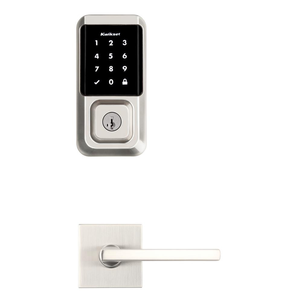 Kwikset HALO Satin Nickel Electronic Smart Lock Deadbolt Feat SmartKey Security, Touchscreen and Wi- | The Home Depot