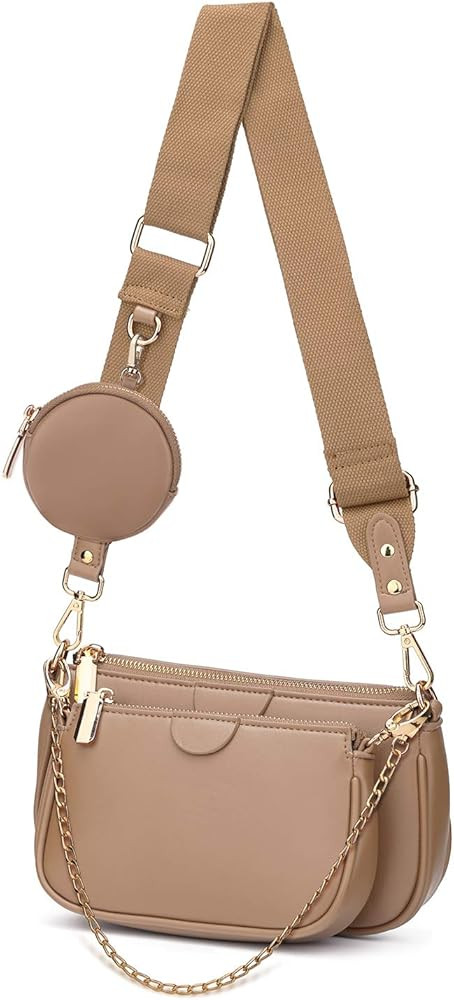 Yaluxe Multipurpose Crossbody Bag for Women Multi Purse PU Leather Zip Handbags with Coin Pouch F... | Amazon (US)