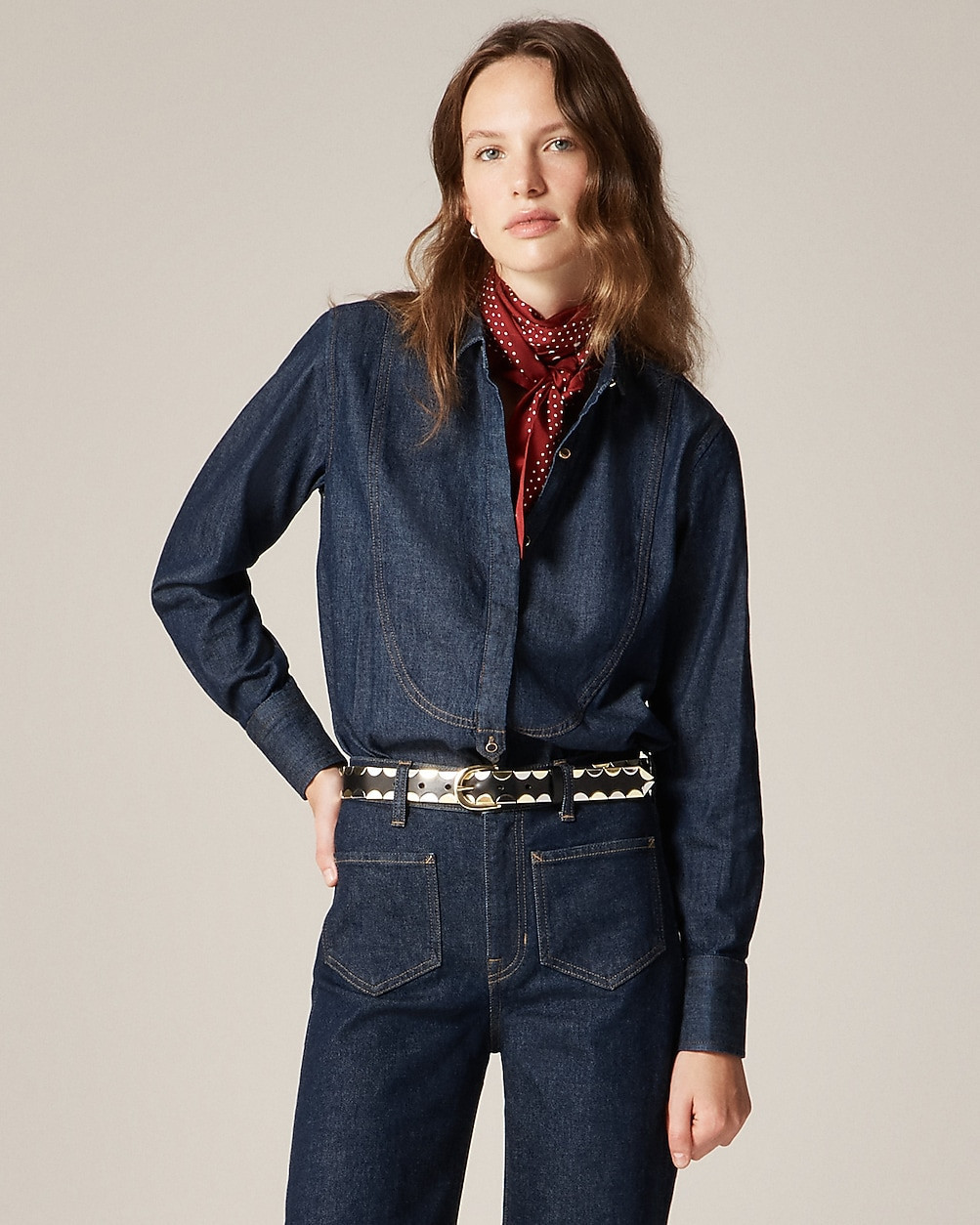 Jules tuxedo shirt in denim | J. Crew US