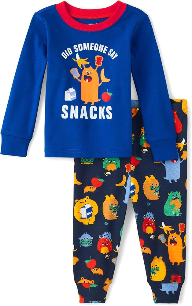 The Children's Place baby boys Button Long Sleeve Top and Pants Snug Fit 100% Cotton 2 Piece Paja... | Amazon (US)