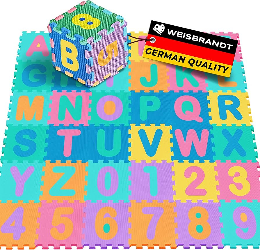 WEISBRANDT Kid’s Alphabet Puzzle Play Exercise Mat, 36 sq.ft. 30% More Durable EVA Foam, 36 Int... | Amazon (US)