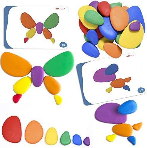Rainbow Pebbles - Set of 36 + 40 Activities - The Original Color Sorting and Stacking Stones - Ea... | Amazon (US)