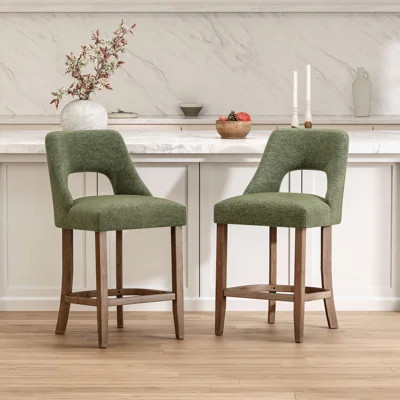 Bar Stools Set of 2, Upholstered Counter Height Bar Stools | Wayfair North America