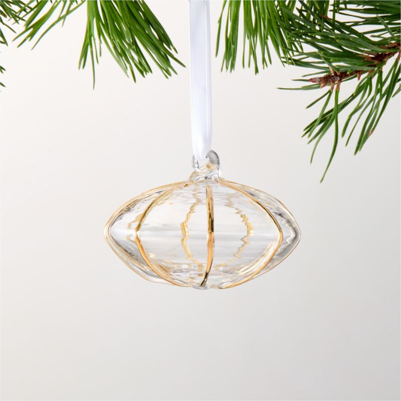 Salaria Oval 24K Gold Glass Christmas Tree Ornament 3.5" + Reviews | CB2 | CB2